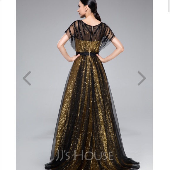 Sliver sequins mesh party evening formal dress - Picture 3 of 7